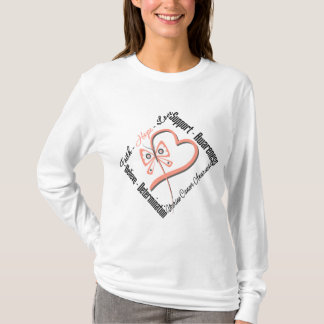 Camiseta Mariposa uterina del amor de la esperanza de la fe