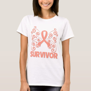 Camiseta Mariposa uterina del superviviente del cáncer