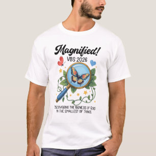 Camiseta Mariposa VBS 2026 ampliada Descubriendo El Bigne