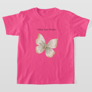 Camiseta Mariposa Verde Crema Tostada