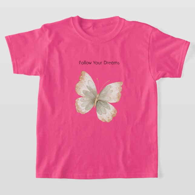 Camiseta Mariposa Verde Crema Tostada   (Distribución)
