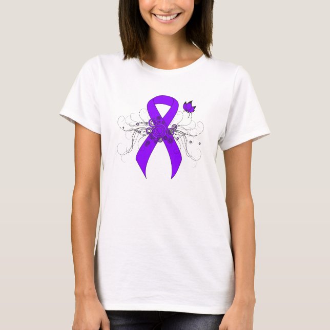 Camiseta Mariposa Violeta Cinta, linfoma de Hodgkin (Anverso)