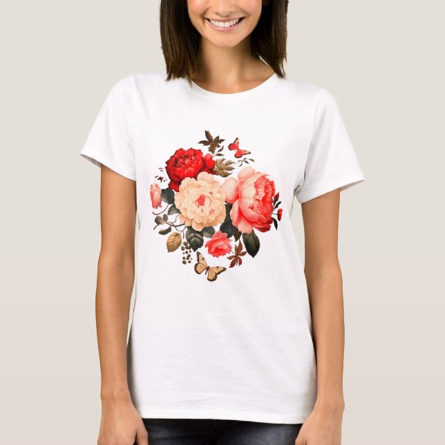 Camiseta Mariposa y Flores (Anverso)