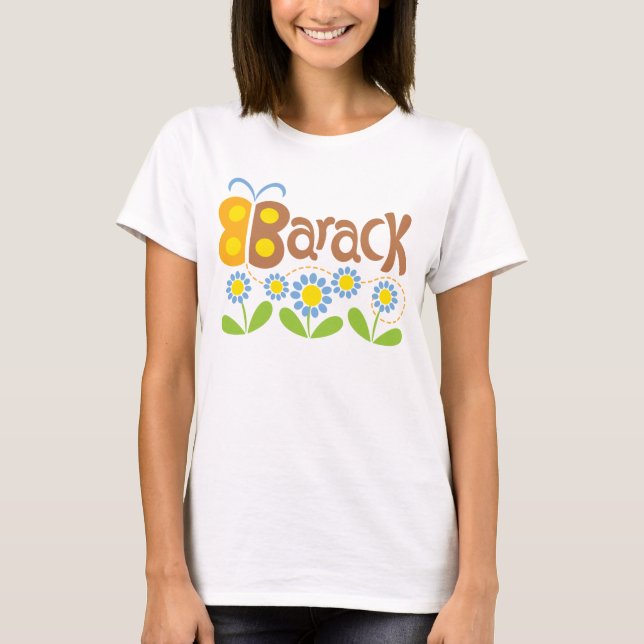 Camiseta Mariposa y flores de Barack (Anverso)