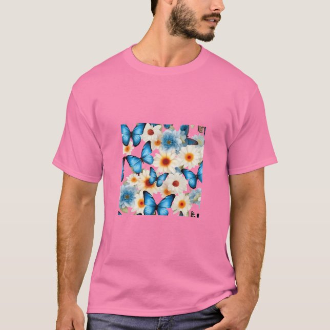 Camiseta Mariposa y tee floral caprichosos (Anverso)