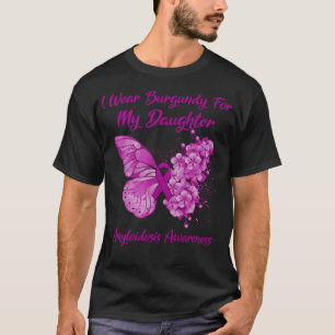 Camiseta Mariposa, Yo Uso Borgoña Para Mi Hija Amyloido