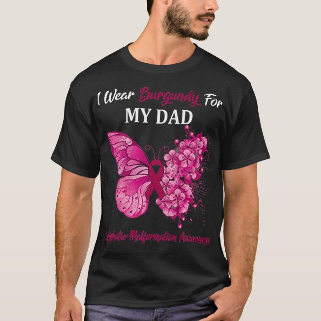 Camiseta Mariposa: Yo Uso Borgoña Para Mi Papá. (Anverso)