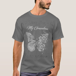 Camiseta Mariposa: Yo Uso Gris Para Mi Abuela Melanoma Awar