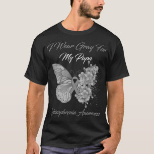 Camiseta Mariposa: Yo Uso Gris Para Mi Papá Esquizofrenia A