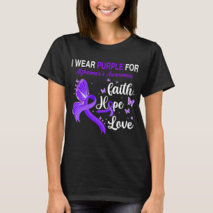 Camiseta Mariposa: Yo Uso Púrpura Para Dar A Conocer A ALZH