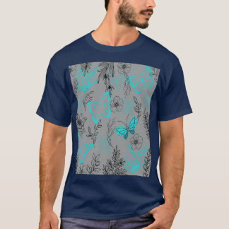 Camiseta Mariposas azules del mar en el último bosque gris