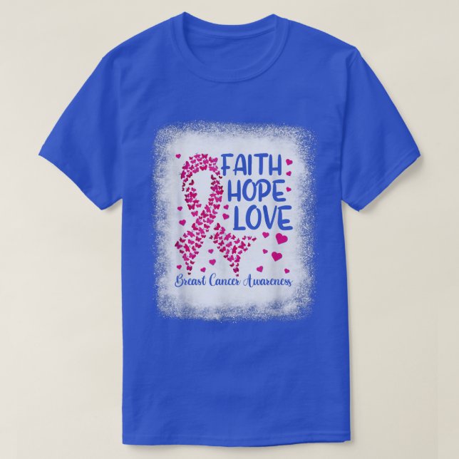 Camiseta Mariposas Cinta Rosada, Faith Hope Love Bret C (Diseño del anverso)
