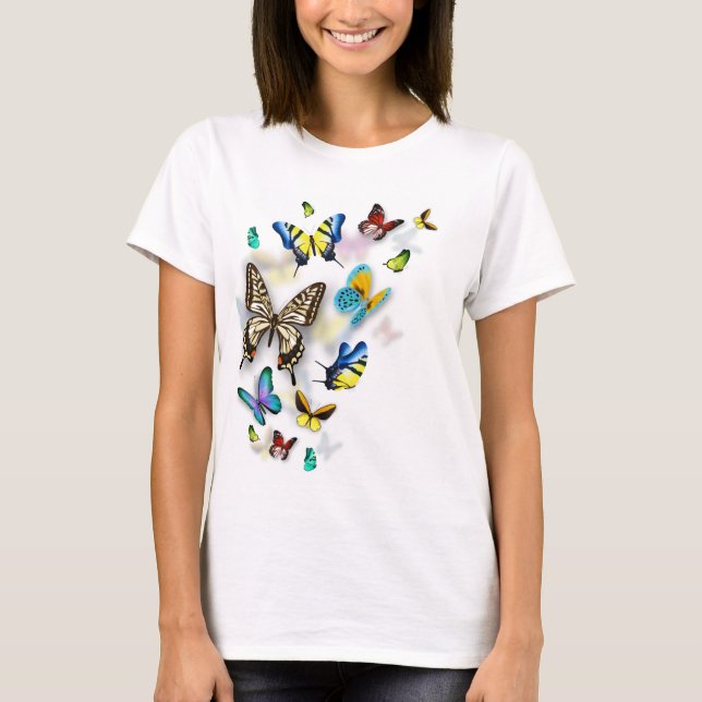 Camiseta mariposas coloridas (Anverso)