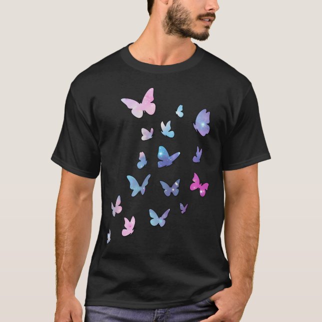 Camiseta Mariposas Coloridas Mariposa Lavable Reutilizable  (Anverso)