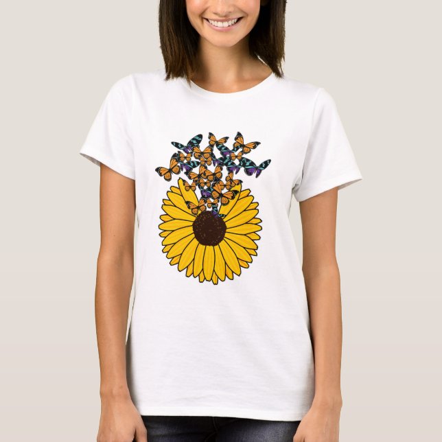 Camiseta Mariposas con girasol (Anverso)