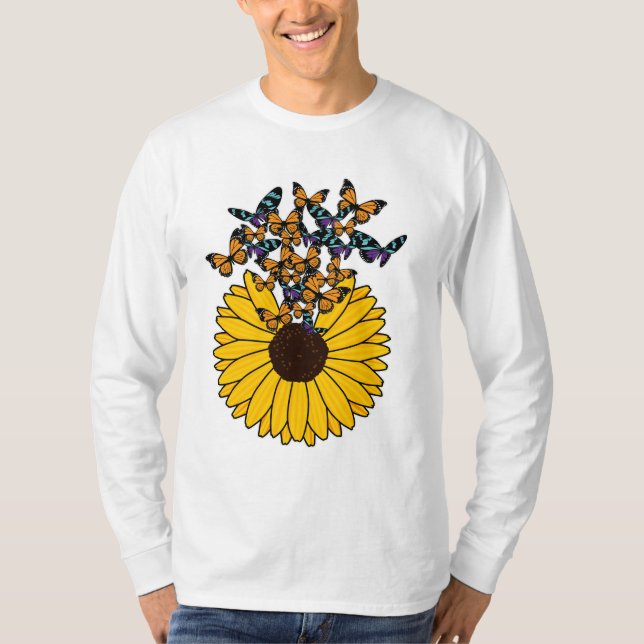Camiseta Mariposas con girasol (Anverso)