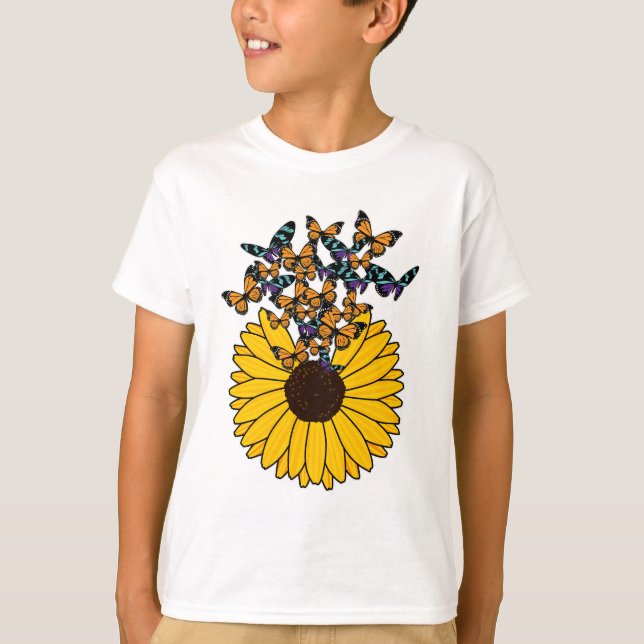 Camiseta Mariposas con girasol (Anverso)