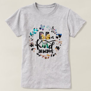 Camiseta Mariposas Cuestas Coloridas Sea amable con la ca