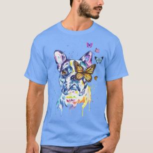 Camiseta Mariposas de arte de Boston Terrier Splash Funny D