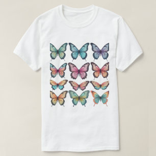 Camiseta Mariposas de Arte Gráfico Generadas por IA
