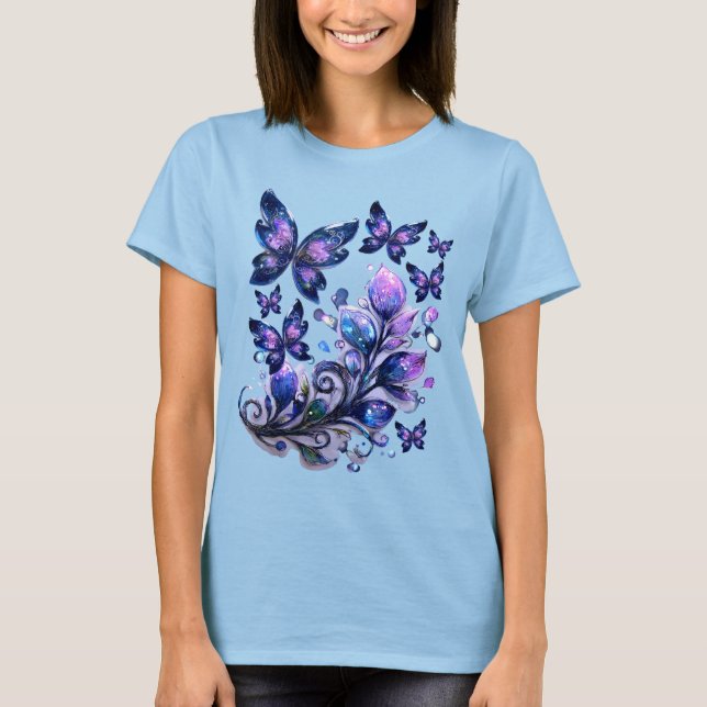 Camiseta Mariposas de brillo cósmico (Anverso)