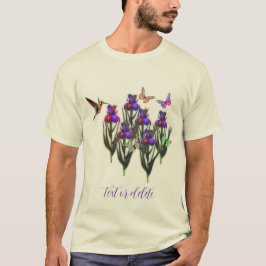 Camiseta Mariposas de colibrí Iris Flores personalizadas