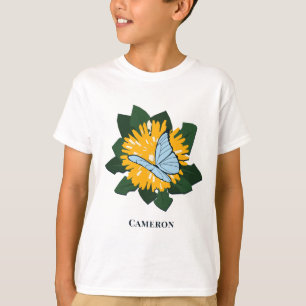 Camiseta Mariposas de Diente de León Amarillo y Verde Nombr