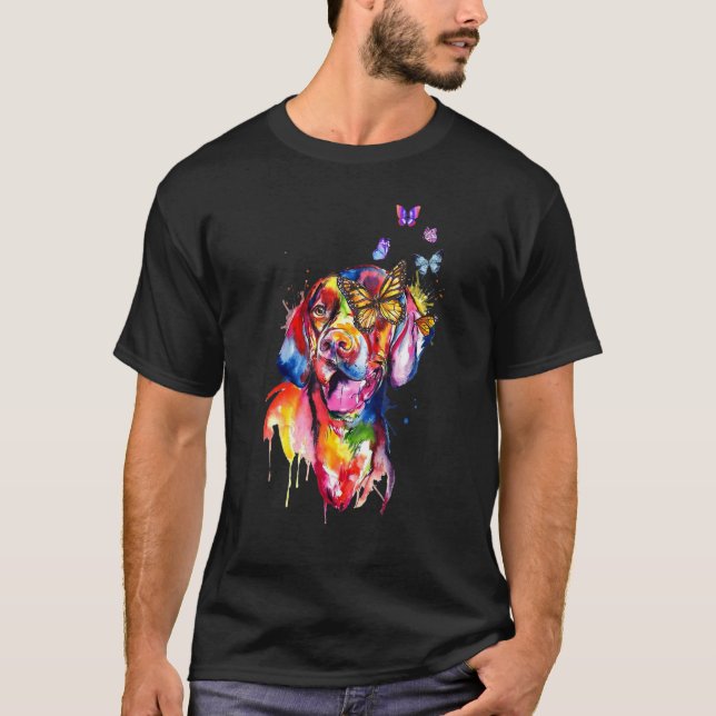 Camiseta Mariposas De Esplash De Cortesía Alemana Perro (Anverso)