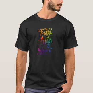 Camiseta Mariposas de fe esperanza amor Religioso Dios Jesú