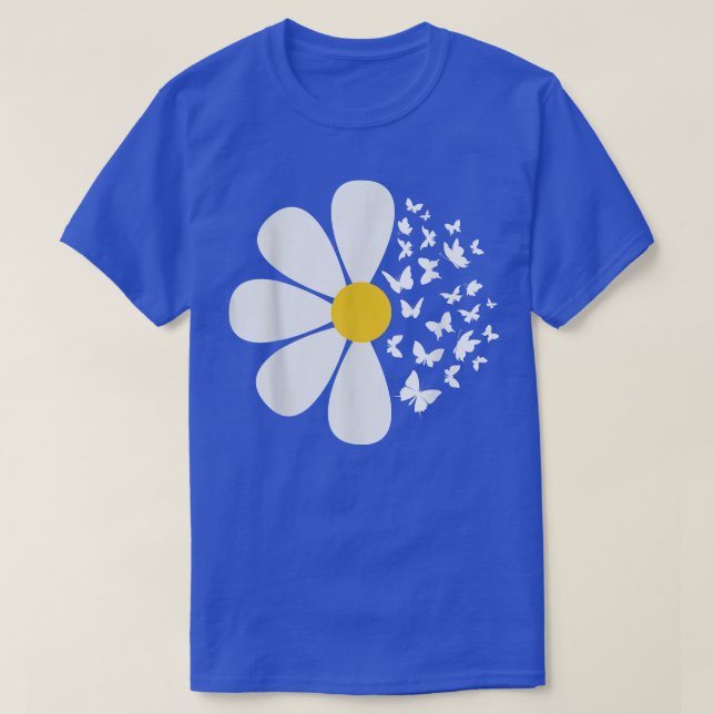 Camiseta Mariposas de flores de margarita primavera Jardín  (Diseño del anverso)