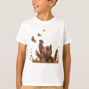 Camiseta Mariposas de gatos y noches marrones