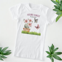 Camiseta Mariposas de jardín floral Dragonflies Acuarela