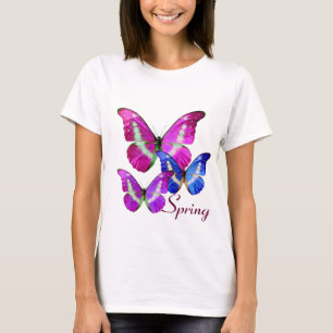 CAMISETA MARIPOSAS DE LA PRIMAVERA AZUL DE PURPLE ROSA