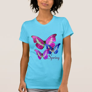 CAMISETA MARIPOSAS DE LA PRIMAVERA AZUL DE PURPLE ROSA