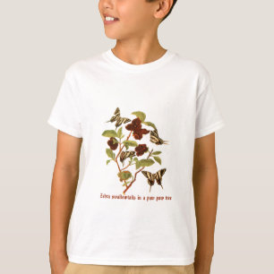 Camiseta Mariposas de Swallowtail de la cebra en la pata de