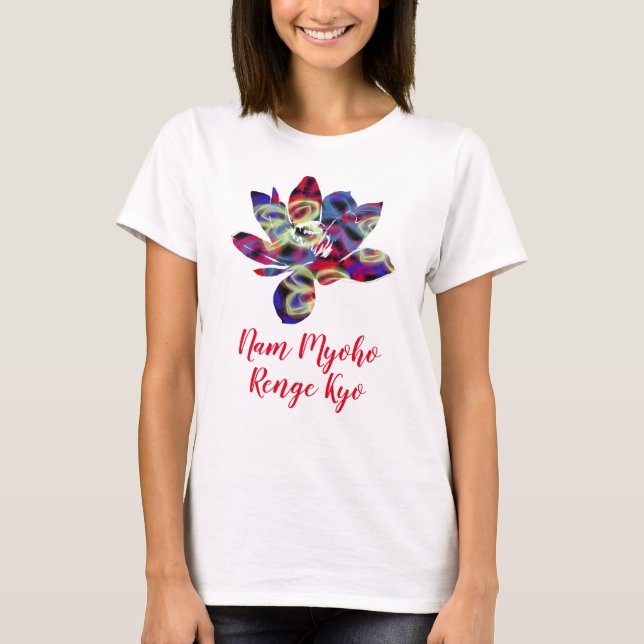 Camiseta Mariposas Espirituales Flores Nam Myoho Renge Kyo (Anverso)