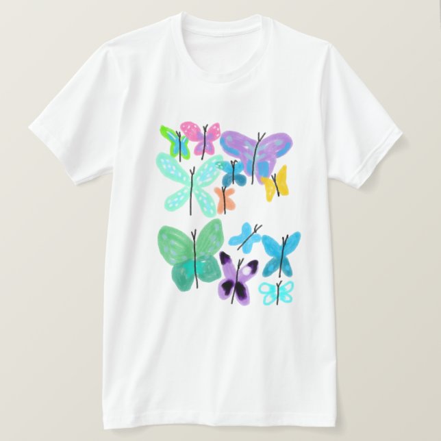 Camiseta Mariposas Funky Arte Abstracto para Llevar (Anverso del diseño)