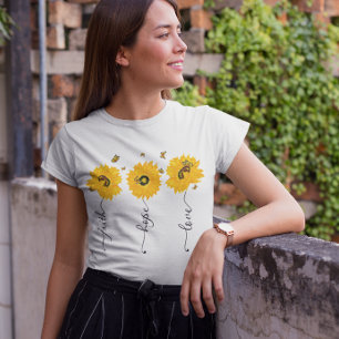 Camiseta Mariposas girasoles Cute Faite Hope Love