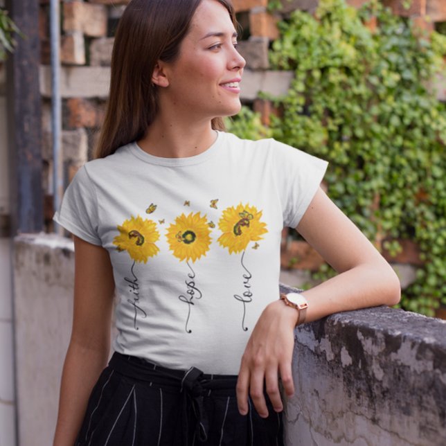 Camiseta Mariposas girasoles Cute Faite Hope Love (Subido por el creador)