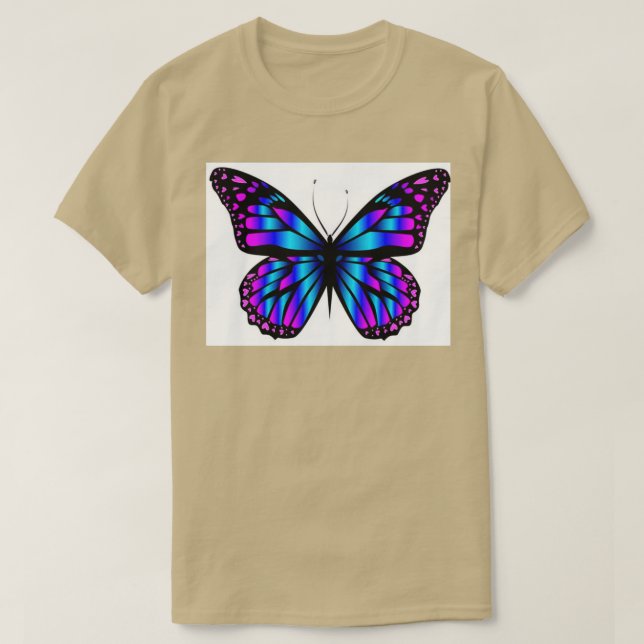 Camiseta Mariposas Mariposas Moradas Azules Mariposas (Diseño del anverso)