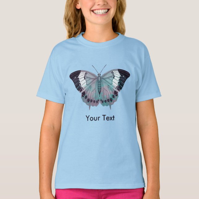 Camiseta Mariposas Mauve Púrpura y Turquesa (Anverso)