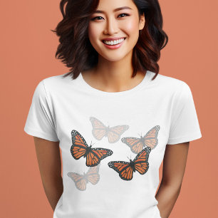 Camiseta Mariposas monarcas botánicas simples