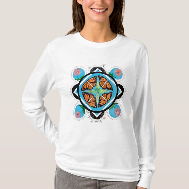 Camiseta Mariposas Monarch y Milkweed (Anverso)