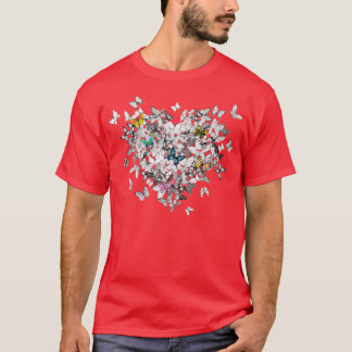 Camiseta mariposas monocromáticas con mariposas de colores 