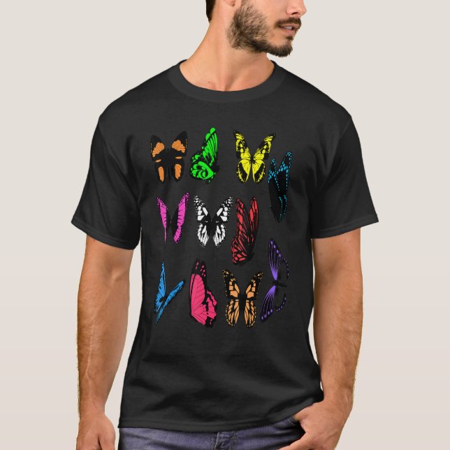 Camiseta Mariposas Multicolor de color suave (Anverso)