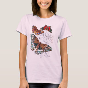 Camiseta Mariposas - Naranja y Brown
