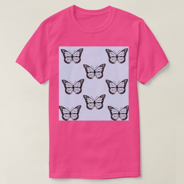 Camiseta Mariposas negras y azules (Diseño del anverso)