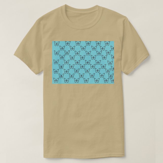 Camiseta Mariposas negras y azules 1 (Diseño del anverso)