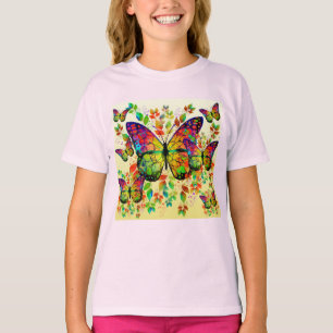CAMISETA MARIPOSAS PRIMAVERALES NATURALEZA COLORIDA