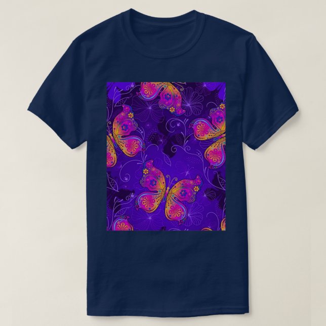 Camiseta Mariposas púrpura 18 (Diseño del anverso)